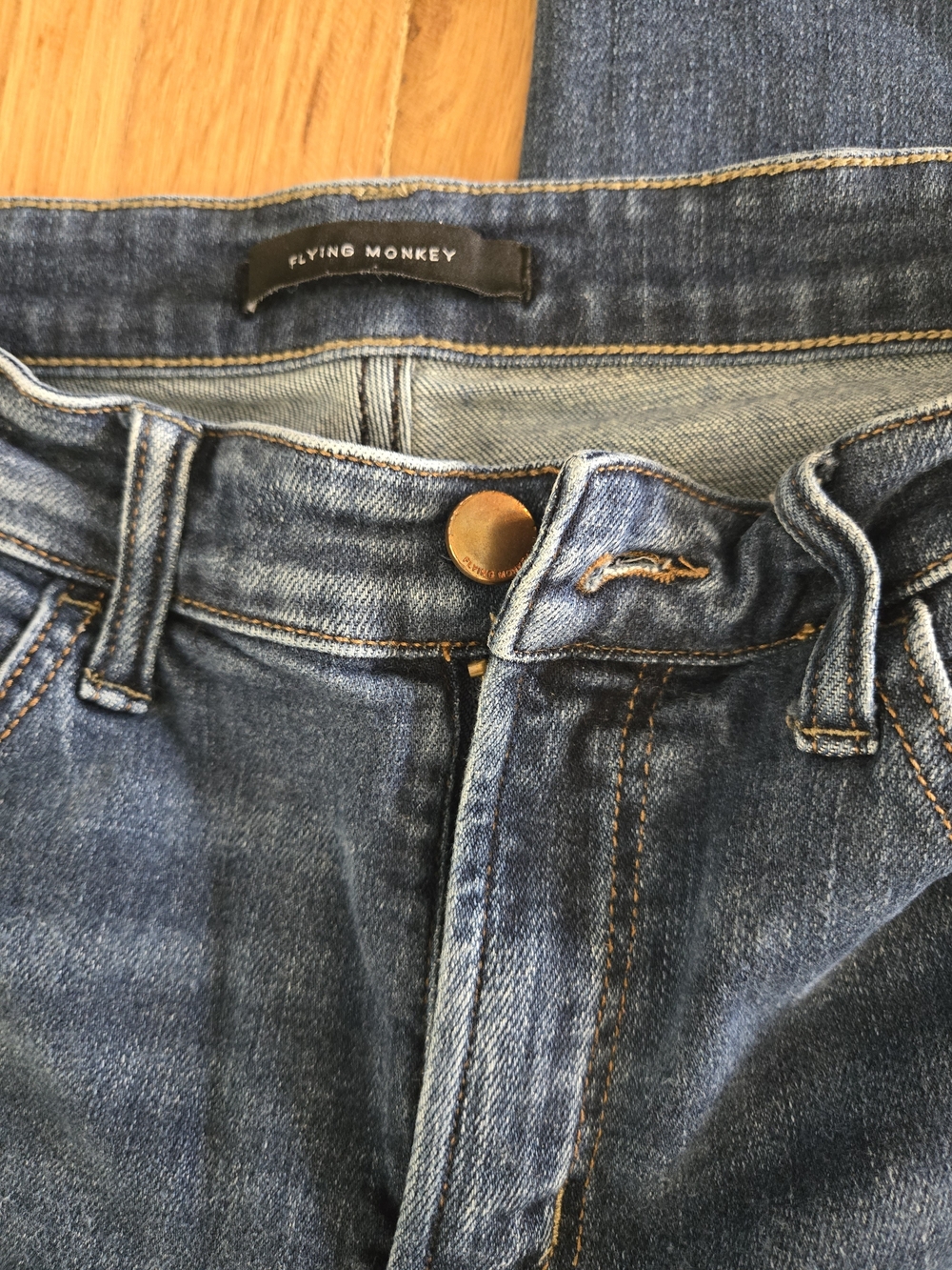 Flying Monkey Women's Skinny Jeans in Dark Blue Wash - Picture 3 of 5